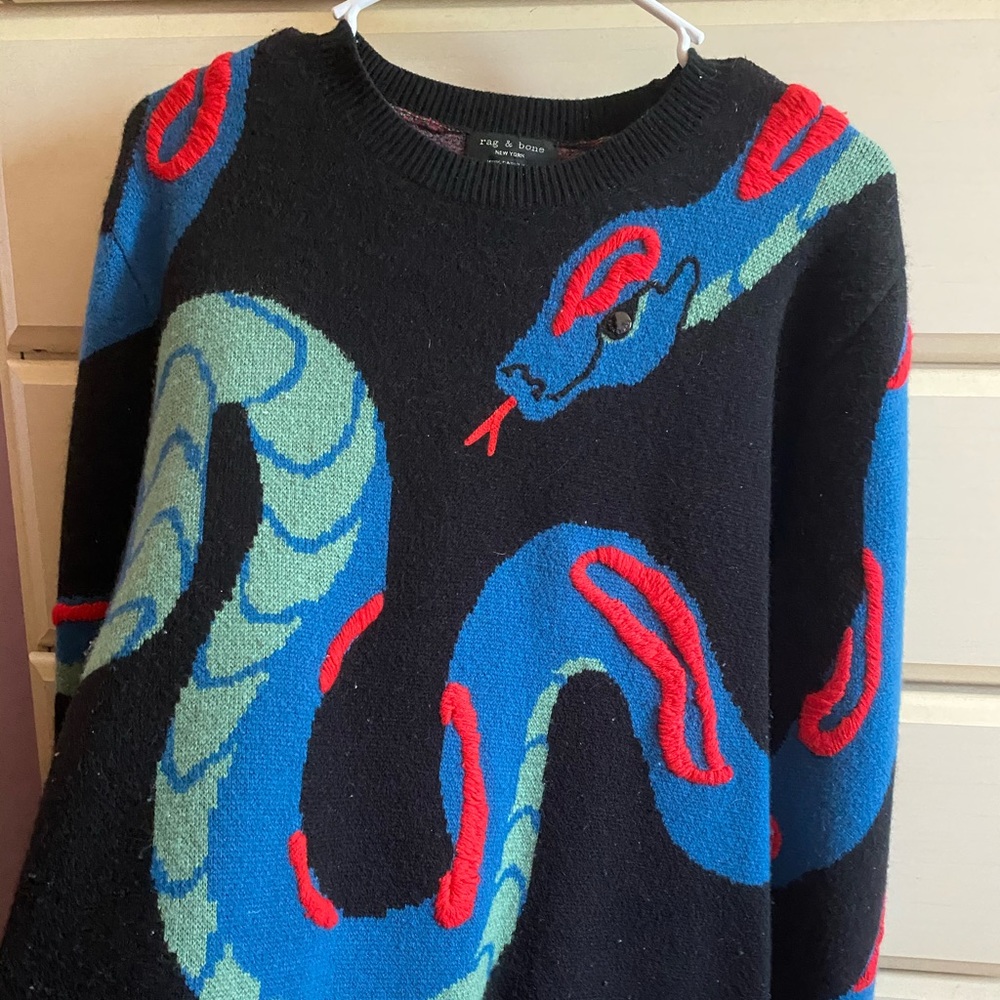 Rag & Bone Snake Cashmere Crewneck Sweater